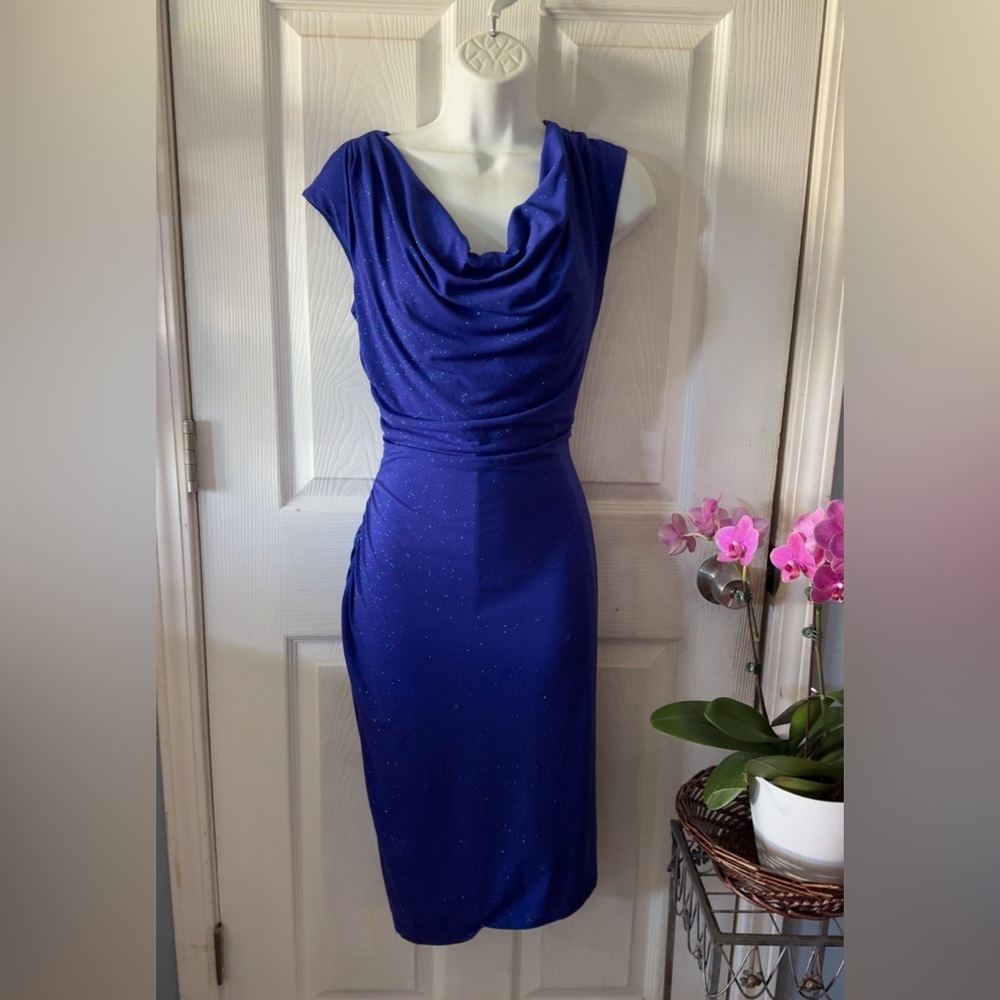 Blue sparkle fitted dress, great for holidays
